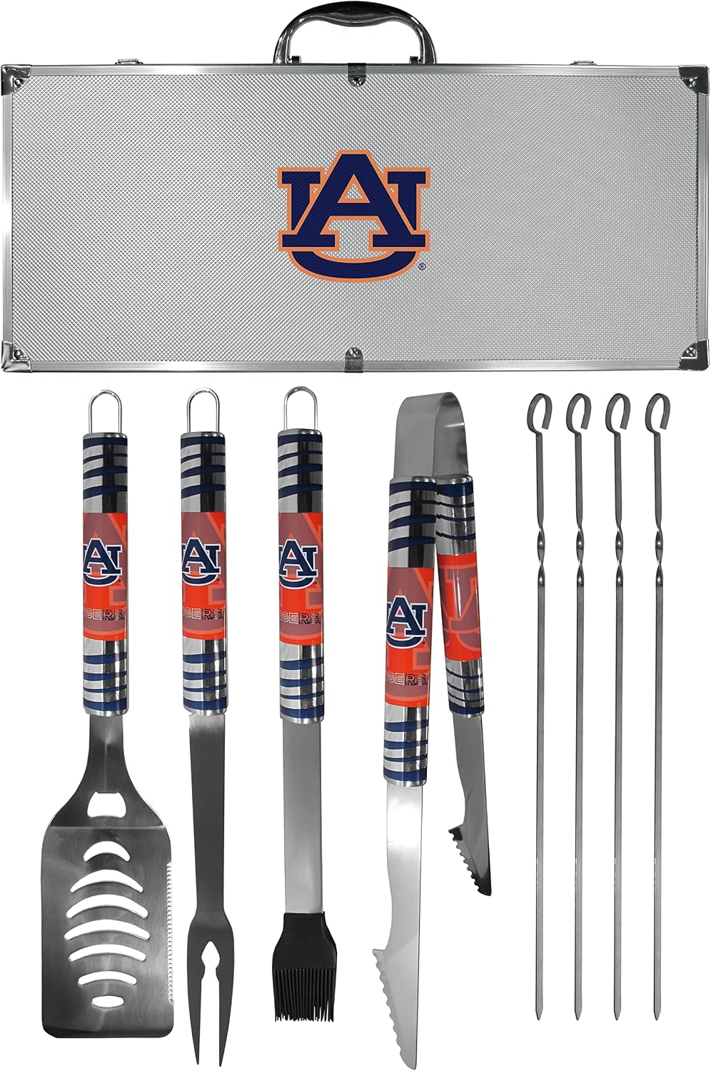 Siskiyou Auburn Tigers Steel Tailgater BBQ Set w/Case