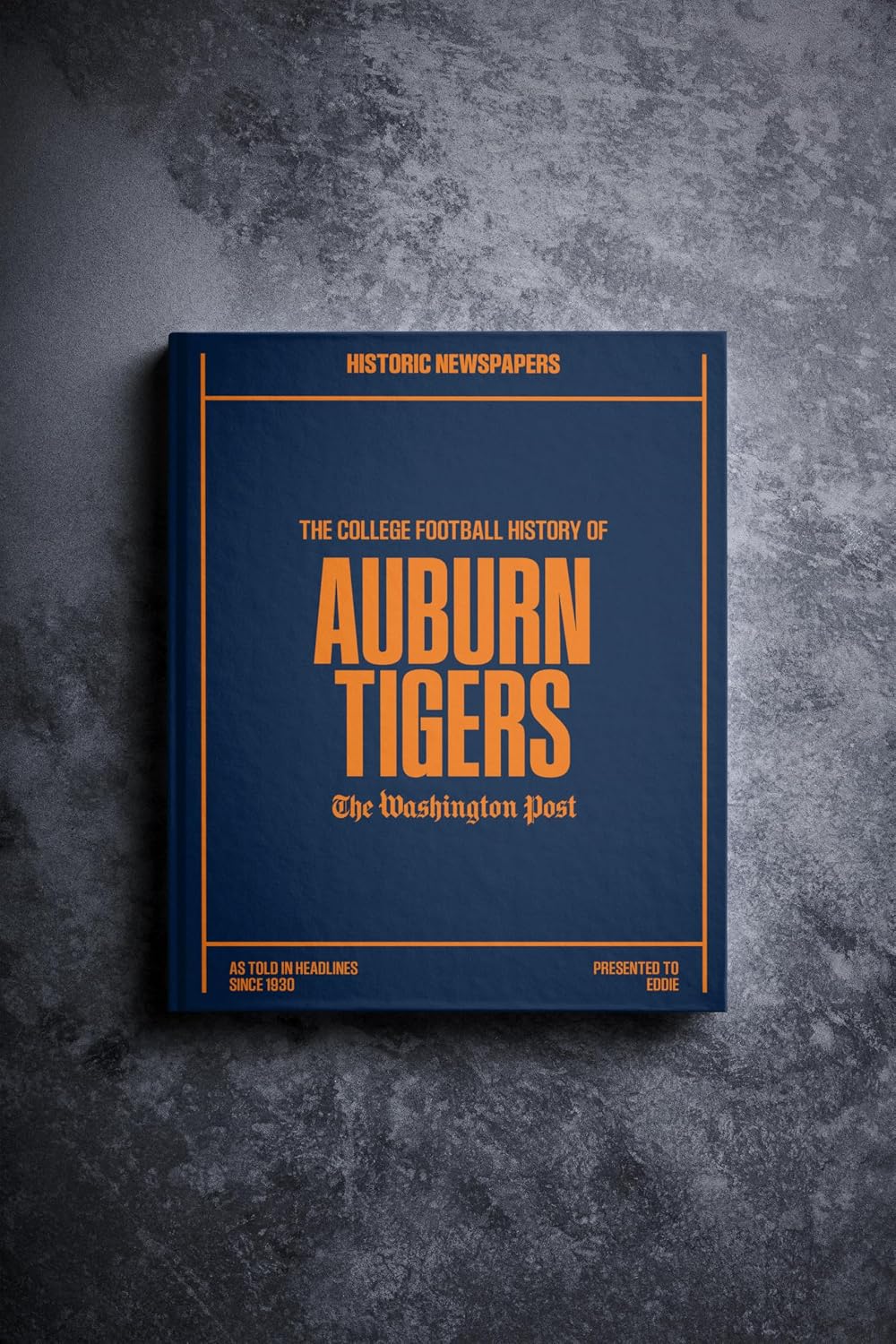 Personalized Auburn Tiger Football Newspaper History Book