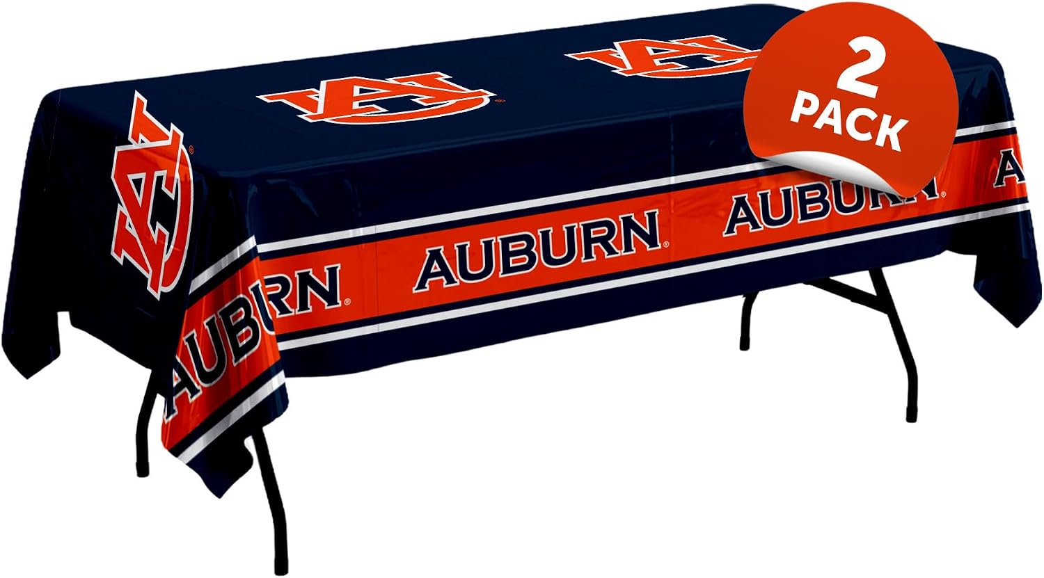 Auburn University Tigers Tablecloth and Table Cover, 2 Count