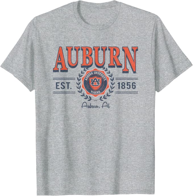Auburn Tigers Seal Vintage Gray Officially Licensed T-Shirt