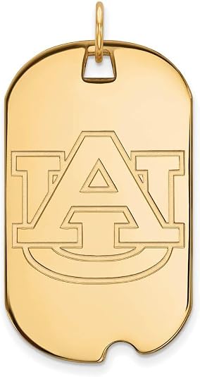 Auburn Large (3/4 Inch) Dog Tag (14k Yellow Gold)
